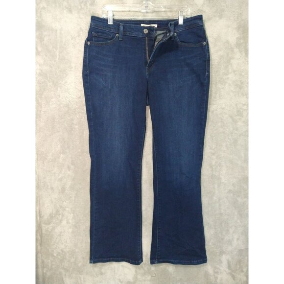 Levis 529 Jeans Womens 16 Blue Denim Curvy Bootcut Mid Rise Dark Wash Cowgirl - Picture 1 of 10